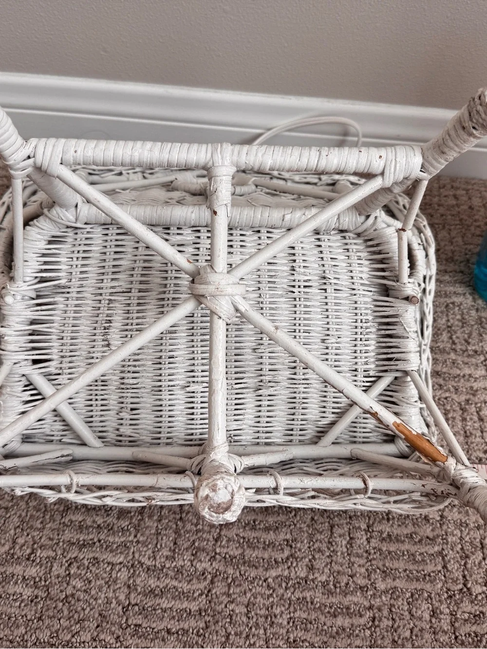 Vintage children’s large doll rattan furniture chair